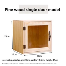 심플하고 창의적인 데스크탑 수납함 원목 사무실 서랍 선반 학생 기숙사 책상 정리함 수제 나무, 02 세트 3 단일 도어