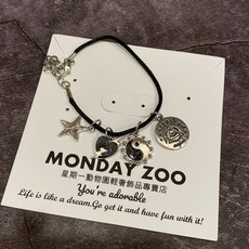 MONDAY ZOO 神秘元素黑色繩鍊 簡約時尚 耐用識別證件掛繩, 1個, 黑色