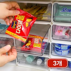 하이어데코 펜트리 정리함 층층이 수납 정리함, 투명 (중형), 3개