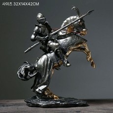 유럽 중세기사 피규어 탁상장식 와인 캐비닛 장식품 철갑 기마병 클레식, 1. 32x14x42cm