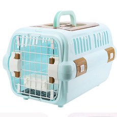 이지핏 이동식 반려동물 듀얼도어 하드 켄넬 이동장, 1개, 블루