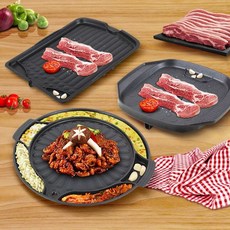 고기판 가정용 삼겹살 고기불판 구이판 무쇠팬 주물팬, ST-350, 1개