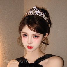 赫本風公主皇冠生日頭飾女十八歲髮飾新娘王冠高級感禮服髮箍道具, 1個, 公主生日皇冠