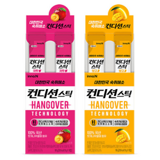 컨디션스틱 숙취해소개선 자두맛x + 망고맛, 20개, 18g