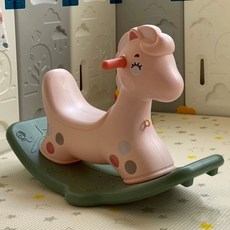 搖搖馬木馬兒童寶寶搖馬二合一週歲玩具-歲加大滑行車兩用, 1個, 加大底板+粉【1-3歲】紙箱包裝:如圖