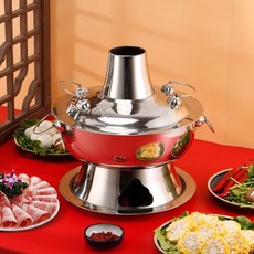 30cm 燃氣火鍋 不挑爐灶 兼容性強, 1個, 復古木炭款,純不銹【30厘米】