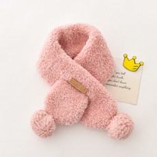 목도리 겨울 보온 머플러 남아 여아 귀여운 쿠션 넥워머, 핑크