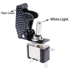 새로운 20A 12V LED 토글 스위치 조명 토글 스위치 제어 ON/OFF 항공기 미사일 스타일 플립 업 커버 XW, 02 White, [02] White