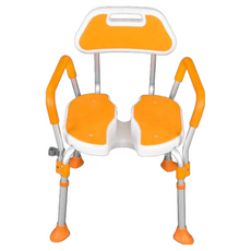 台灣出貨 日本熱賣可調六檔節老人洗澡椅 浴室防滑椅 孕婦淋浴椅 浴室椅 沐浴椅 洗澡椅子 浴室椅子, 1個, 溫馨橙, 溫馨橙