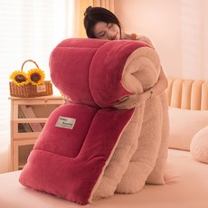 HOME! Beautiful 雙面珊瑚絨加厚毛毯 柔軟親膚保暖四季被, 粉玉