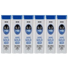 자바펜 나노골드1000 샤프심 HB, 0.3mm, 6개