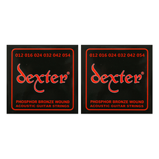 덱스터 80/20 브론즈 어쿠스틱 기타줄, 혼합색상, 2세트, 2개