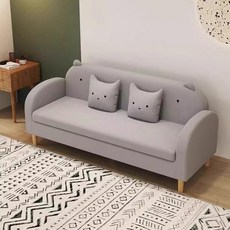 2인용 3인용 쇼파베드 거실 학원 소파 작은 미니 의자, 그레이