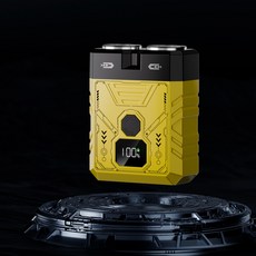 機甲磁吸電動剃鬚刀TYPE-C充電男士刮鬍刀旋轉迷你小鋼炮便攜, 1個, 黃色:1個