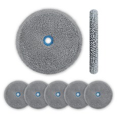 다온 걸레 에브리봇 삼성제트 호환 물걸레 쓰리스핀 엣지 청소기 청소포 극세사 패드 회색, 6개