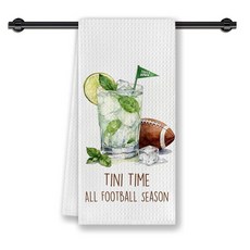 CosxHabitat Tini Time 풋볼 시즌 주방 접시 타월 40.6 x 61cm(16 x 24인치) 파티 바 장식을 위한 재미있는 게임 데이 티 타월 여성 및 여아용, Easter Decoration 03