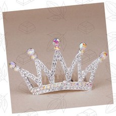 크리스탈 왕관 브로치 홀로그램 스톤 장식 액세서리, 1개, 실버_FREE