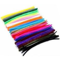 공예용 셰닐 파이프 클리너 꼬임형 푹신한 색상 혼합 100개, 20색 100pcs