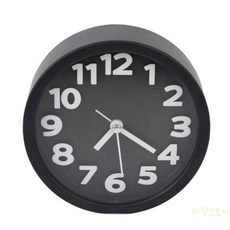 조용한 원형 탁상시계 알람 자명종 탁자 모닝콜 원룸 자취, 화이트