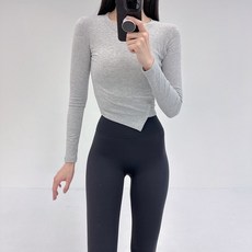 로라벨 신디 필라테스복 여성 요가복 필라테스 요가 상의 티셔츠 커버업 운동복 긴팔 크롭