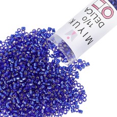 Miyuki Delica Seed Beads – Size 11/0 (1.6 mm) DB0047 Silver Lined Cobalt 7.2 g Approx. 1440 B, N/A