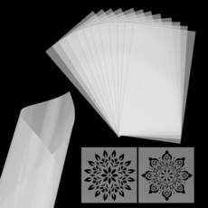 [ 745159 ] FARQAN 12피스 10mil 30.5 x 61cm(12 24인치) 밀키 반투명 PET 빈 스텐실 시트 마일라 퀼팅용 템플릿 플라스틱 레이저 커팅 소재, [ 745159 ] FARQAN 12피스 10mil 3
