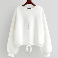 패션라인 BL10103_덤블스트링맨투맨/크롭맨투맨/스트링디테일/데일리룩/모던캐주얼/트렌디한무드/심플스타일/여성스러운핏/편안한착용감/감각적인디자인