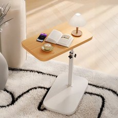 위드스타 높이조절 소파 책상 침대 보조테이블, 화이트우드