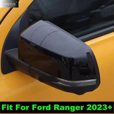 포드 레인저 23-25 사이드미러 캡 쉘 장식 보호 커버 트림 ABS 크롬 블랙 카본 파이버 호환, 무광 블랙 스타일