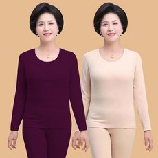 【給父母的溫暖】冬天37 自發熱德絨無痕保暖內衣女加絨大碼秋衣秋褲套裝女打底衫