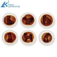 又敗家@ARTHA日本柴犬造型陶瓷碟，正版柴犬創意醬油碟日式立體醬油碟醋碟小盤子調味盤沾醬碟醬油皿, 1個, 奔跑的柴犬, 白色