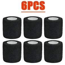 1-24개 블랙 스포츠 자가 접착 탄력 붕대 테이프 무릎 지지대 손가락 발목 손바닥용, 04 6pcs, 05 15cmX4.6cm