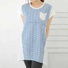 반팔 작은꽃 지퍼형 수유티 빅사이즈 임부복 수유복