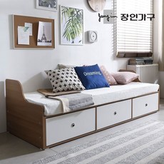 장인가구 피콜로 빅서랍 가드형 데이베드 침대_세미싱글 프레임, 오크화이트