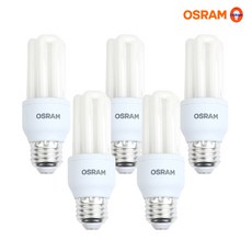 오스람 안정기 내장형 삼파장 콤팩트 램프 15W Duluxstar 15W/865, 주광색, 5개