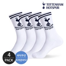 토트넘 쿠션 컴포트핏 투링글 크루삭스 4P_WH, 4족세트_WH, M(230-250)