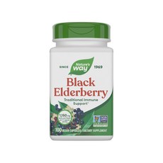 네이처스 웨이 블랙 엘더베리 캡슐 엘더베리 및 엘더플라워 Nature's Way Black Elderberry Capsules Traditional Immune Support, 1개