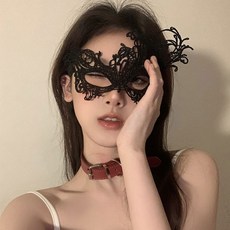 金屬面具異形流體機械感面飾耳環組, 1個, 蕾絲面具眼罩JN0632