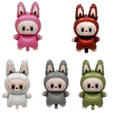 귀여운 라부부 호일풍선 스틱풍선 캐릭터 생일 풍선, 소형화이트