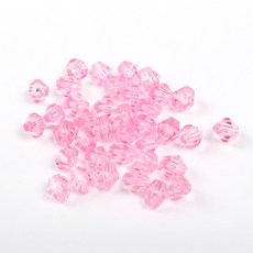 크리스탈 비즈 주판알 6mm 8mm 10mm 마름모 비즈공예재료, A4725. 핑크, 1세트