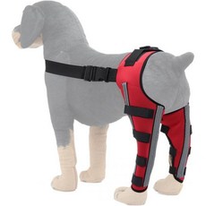 강아지 다리 보호대 패드 부상 커버 犬用ヒップサポーター 膝の保護・怪我防止 - 後ろ足サポート・関節固定・関節安定・補強・リハビリ・歩行サポート・移動支援, 빨강, M