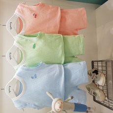 아가방 여름 베이비페어 여름만능 유아 아기 나시 상하세트 아이스 민소매 반바지 실내복 뒹굴뒹굴 어린이집 놀이복 더운건 딱 질색인 베이비 널위한 유아 외출복 백일복 부터