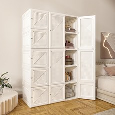 ANT BOX 앤트박스 장롱 접이식 옷장 15칸2행거 조립식 옷장 무설치 장농 옷장세트 드레스룸세트, 풀칸형, 화이트