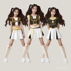 獵魔女團 米拉兒童cos服裝KPOP獵魔女團cos服 魯米佐依米拉短裙 韓國女團兒童舞臺錶演服裝