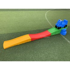 미끄럼틀 롤러코스터 레일만들기 놀이기구 경사 조립식 슬라이딩, C. 3 섹션 블록  파란색, 1개