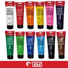 티티 아쿠아물감 220ml 대용량 수채화물감 14색 어린이집 유치원 초등학교 신학기 미술용품, 파랑