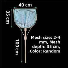 솔리드 링 네트 낚시 장비 야외 청소 대형 물고기 새우 해산물 캠핑 여행, 17. 핸들 100 - 프레임 헤드 40 - 메쉬 2/