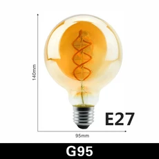레트로 LED 에디슨 E14 E27 G45 빈티지 ST64 T225 G125 A60 G95 램프 멘트 4W 전구 나선형 C35 유리 AC220V T45 G80, Warm White 2200K, 4W 220V, 1개