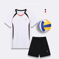 DURI 배구 유니폼 배구복 동호회 여자 트레이닝 체육대회 남성 여성 반팔 스포츠 단체복, 화이트 여성용