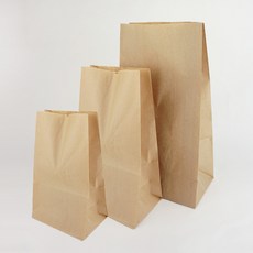 크라프트 종이봉투 각대봉투 소 중 대 1000매 800매 빵봉투 붕어빵봉투 일반 / 내유코팅 포장쏙, 1박스, 1000개입